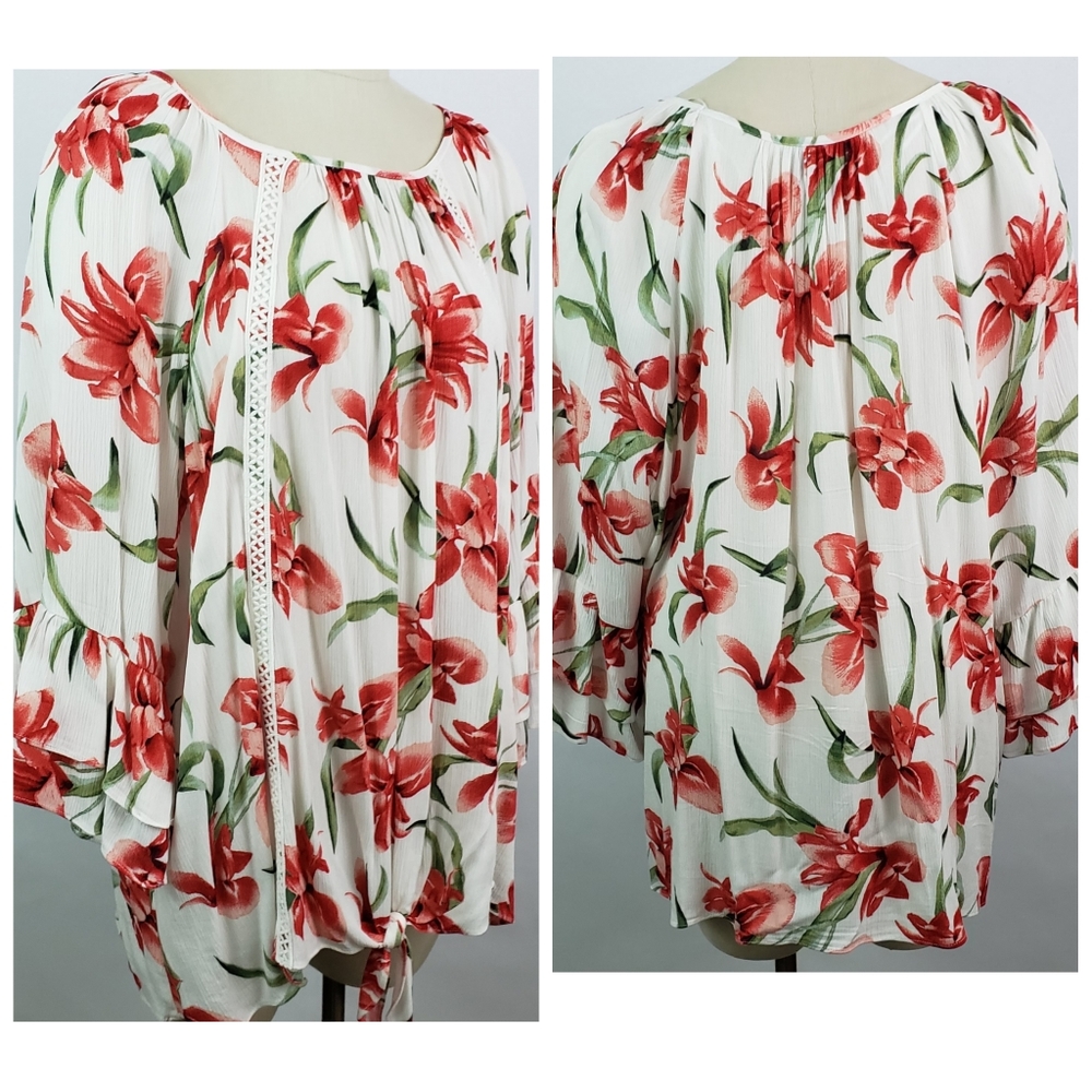 J M Collection floral blouse sz 3X